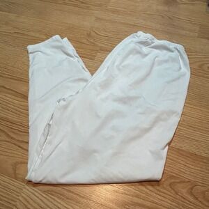 Jaclyn Smith Cuddl Duds Womens Plus Size 1X White Lounge Elastic Waist Relaxed
